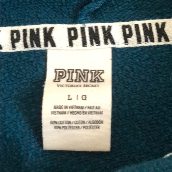 PINK Teal Sweatshirt. Size: L - Picture 2 of 2